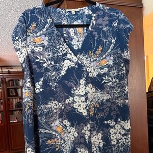 Les Serein Blue Asian Style Top in 2X
